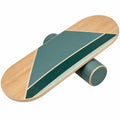 Balance-Board mit Rolle Grün/Holz