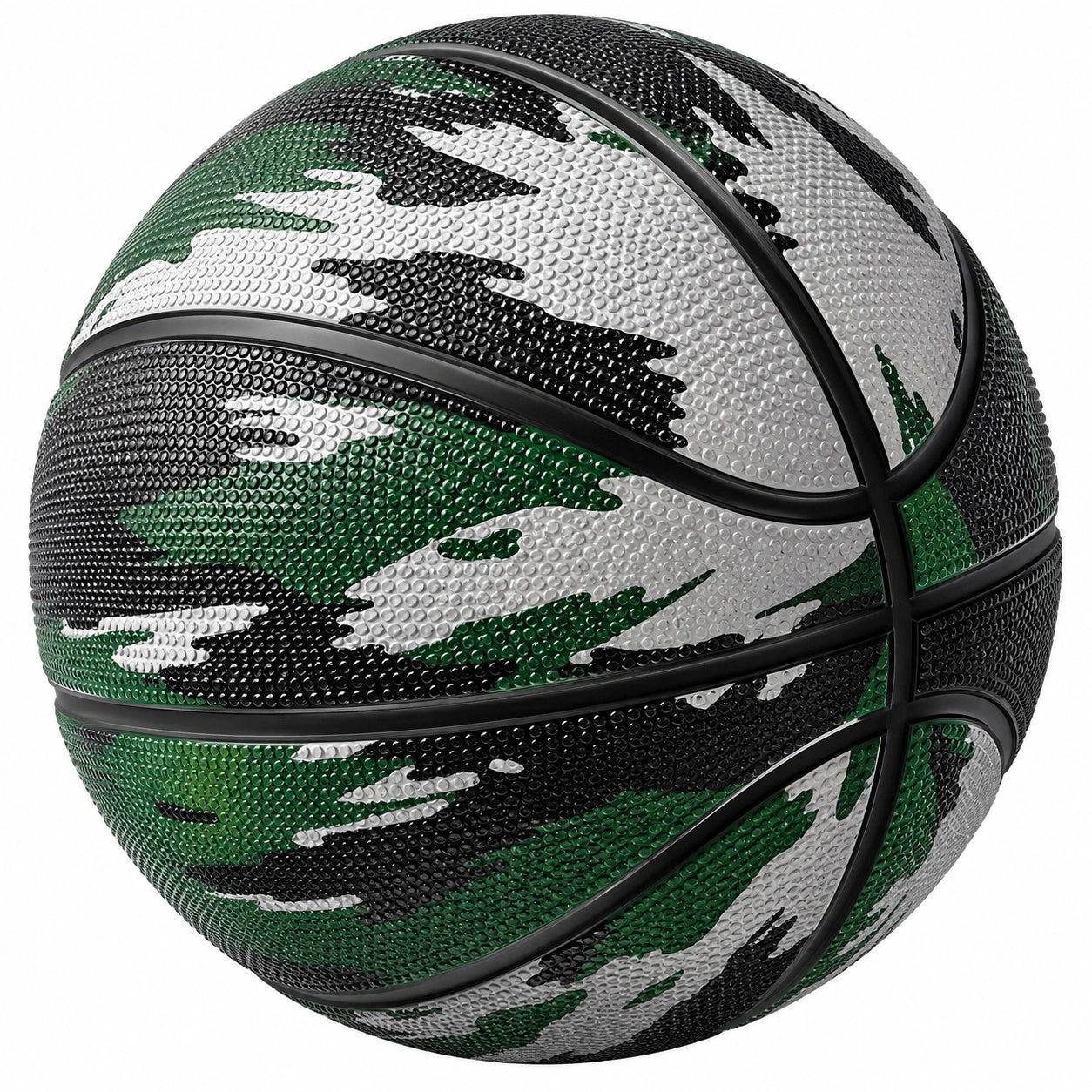 Outdoor-Basketball im Camouflage-Design Grün/Schwarz/Weiß