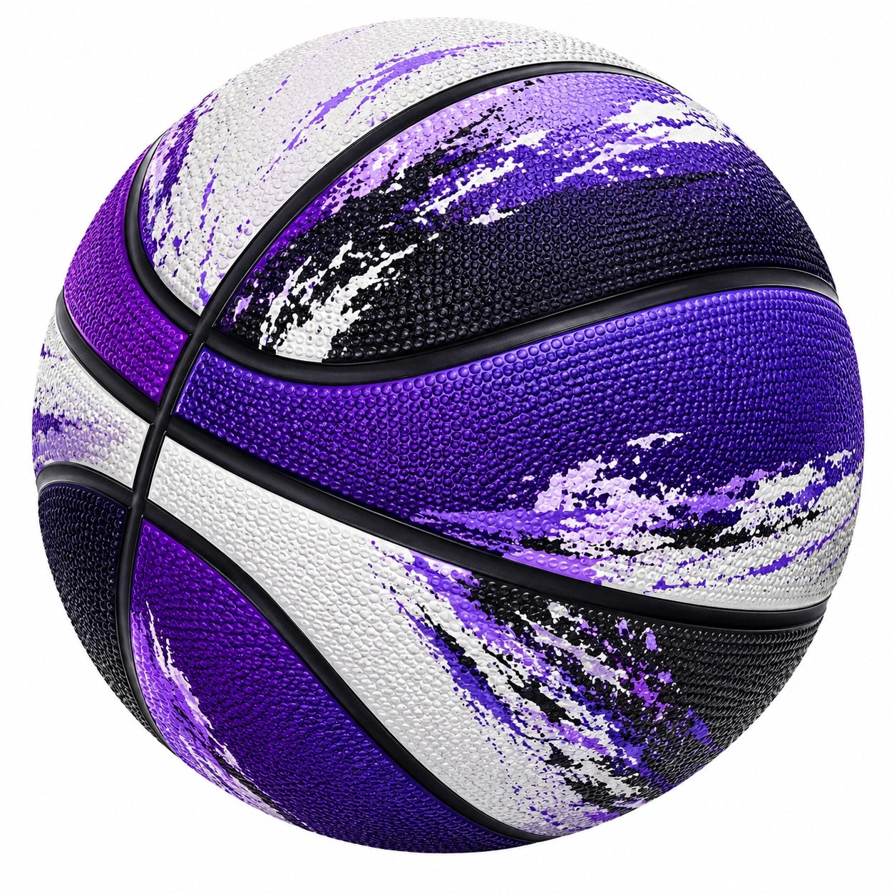 Basketball für Indoor & Outdoor, Größe 7, Lila/Schwarz/Weiß
