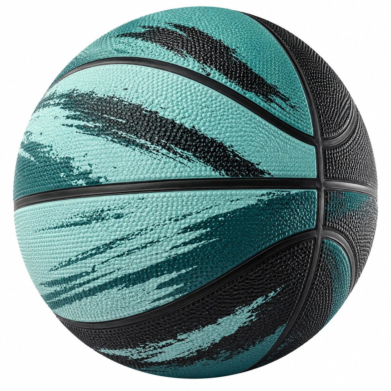 Basketball Größe 7 für Outdoor und Indoor in Schwarz/Türkis