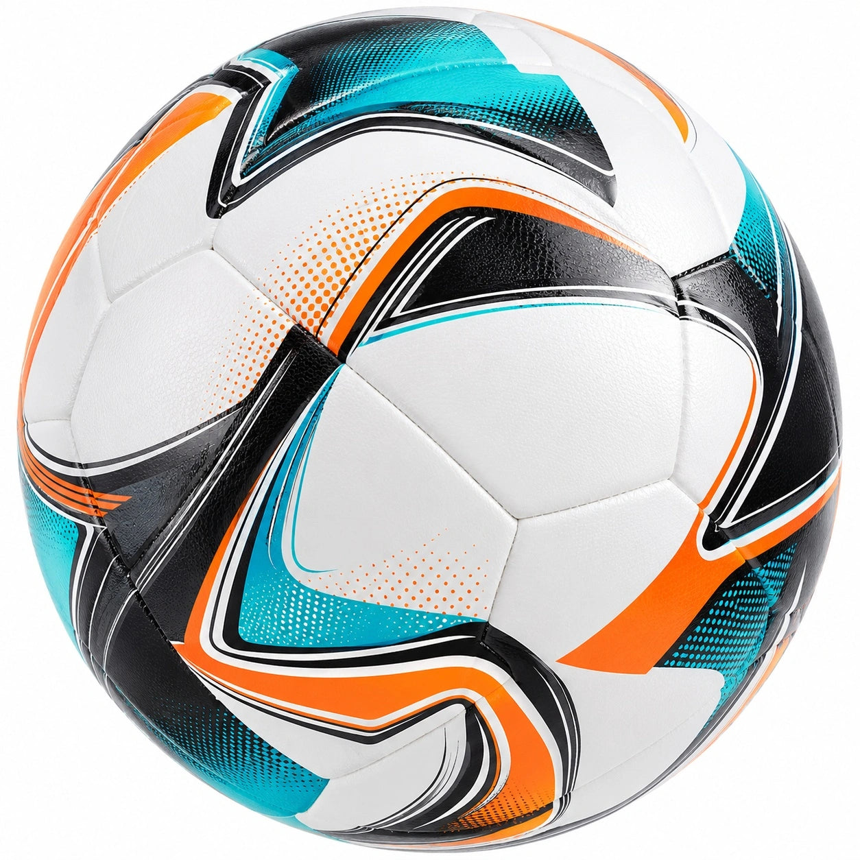 Fußball Trainingsball Größe 5 Weiß/Schwarz/Orange/Türkis