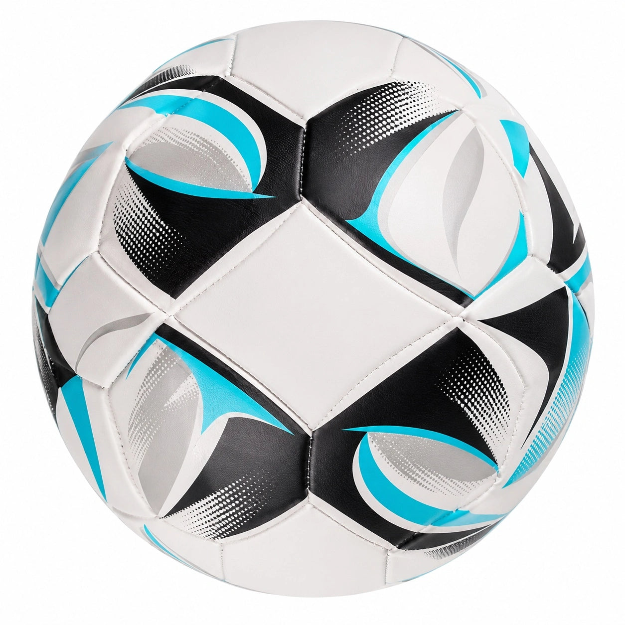 Fußball Größe 5 Weiß/Schwarz/Hellblau