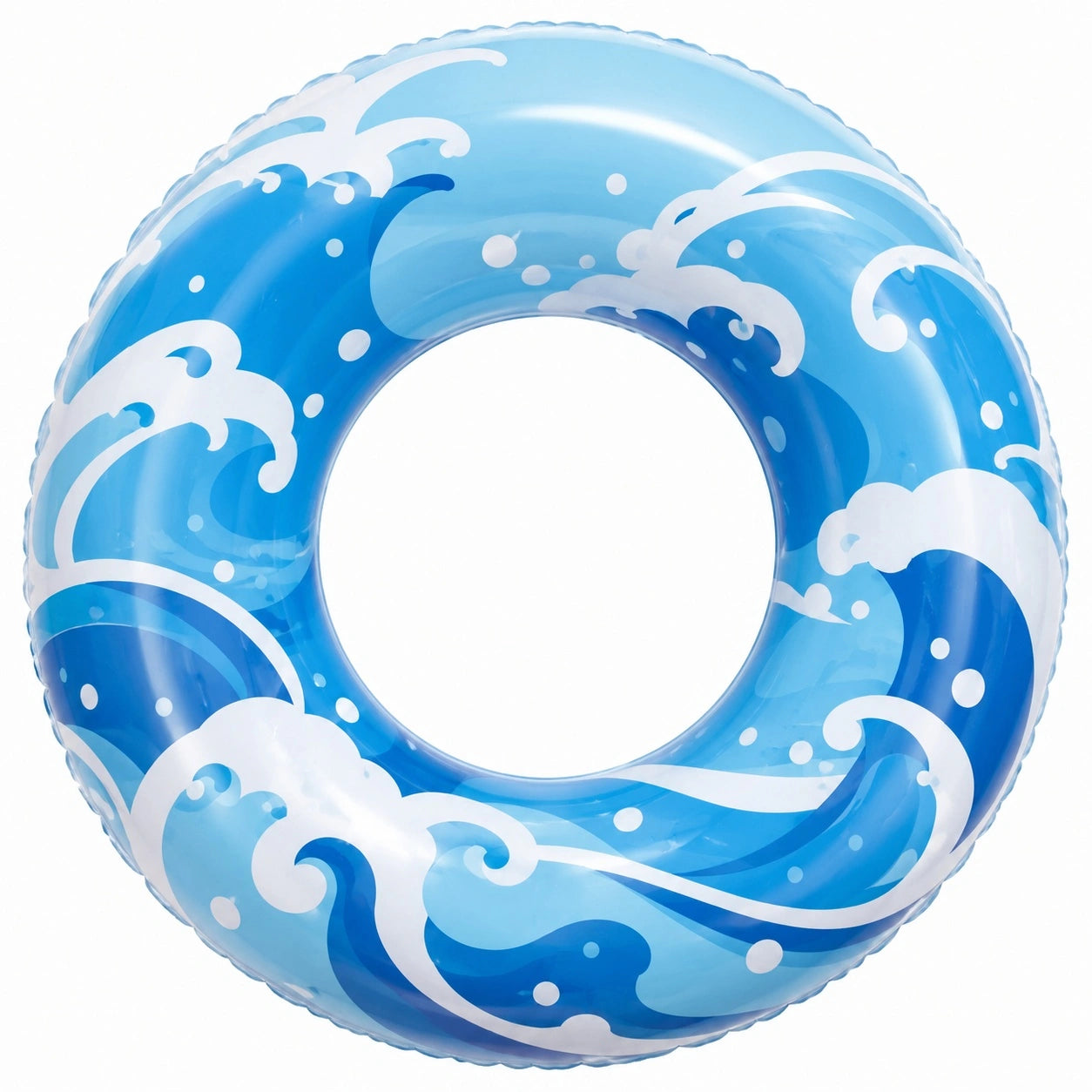 Blauer Aufblasbarer Schwimmring mit Wellenmuster 90 cm
